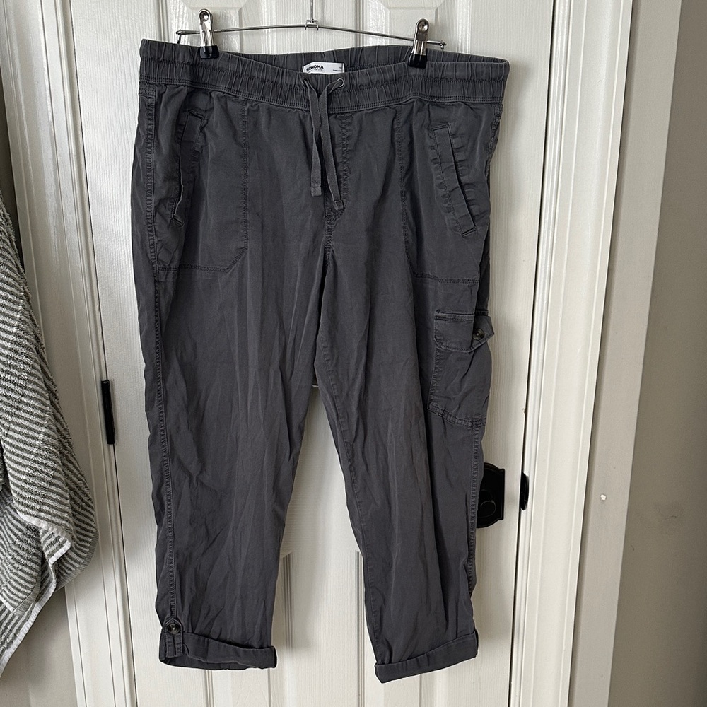 Sonoma Gray Drawstring Waist Casual Pants